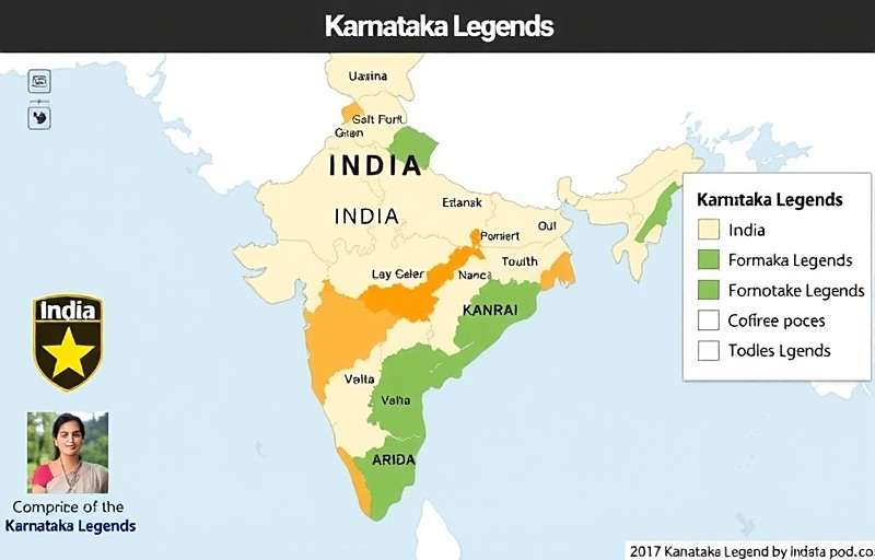 Karnataka Legends Player Distribution Across India Map of India showing Karnataka Legends download distribution with highest concentration in South India